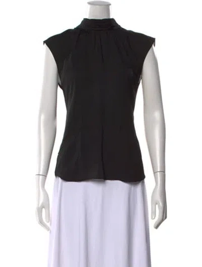 Pre-owned Veronica Beard Silk Patterned Top In Black