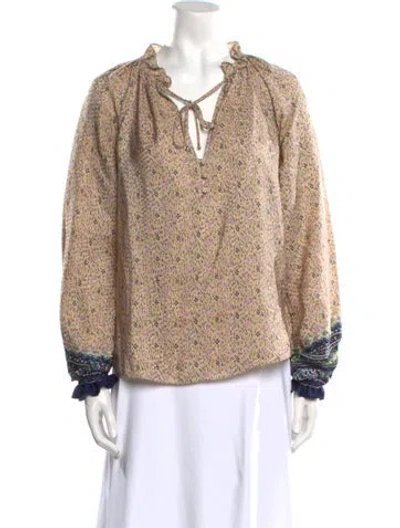 Pre-owned Veronica Beard Silk Printed Blouse