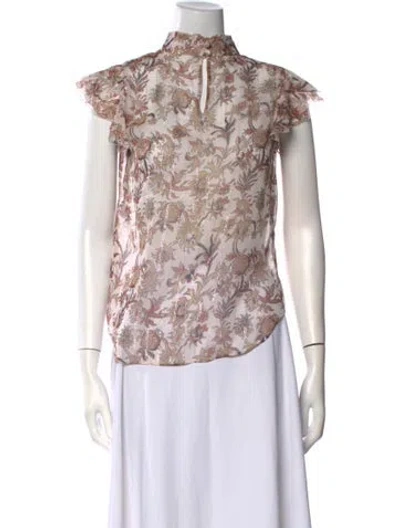 Pre-owned Veronica Beard Silk Printed Blouse