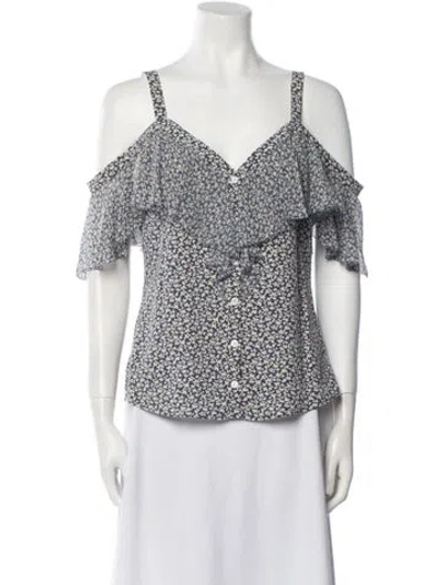 Pre-owned Veronica Beard Silk Printed Blouse