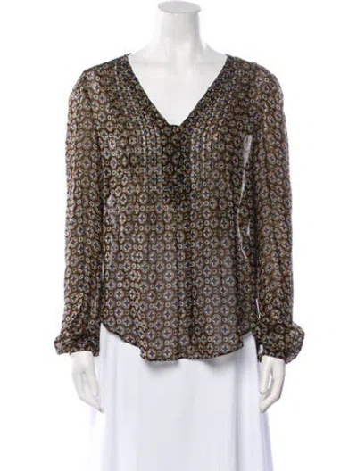 Pre-owned Veronica Beard Silk Printed Blouse