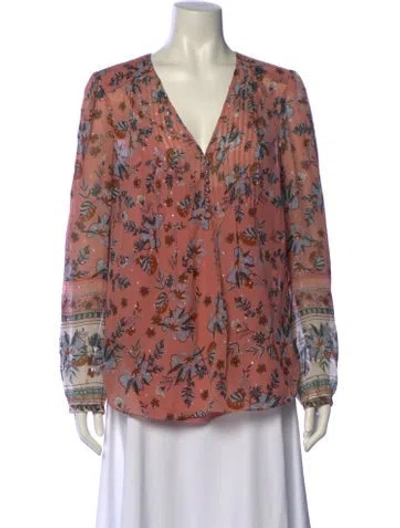 Pre-owned Veronica Beard Silk Printed Blouse