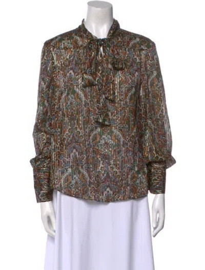 Pre-owned Veronica Beard Silk Printed Blouse