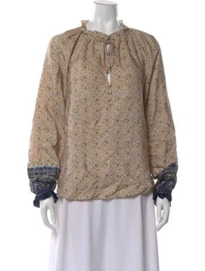 Pre-owned Veronica Beard Silk Printed Blouse