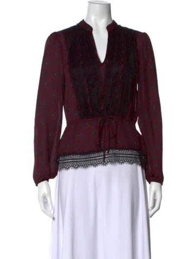 Pre-owned Veronica Beard Silk Printed Blouse