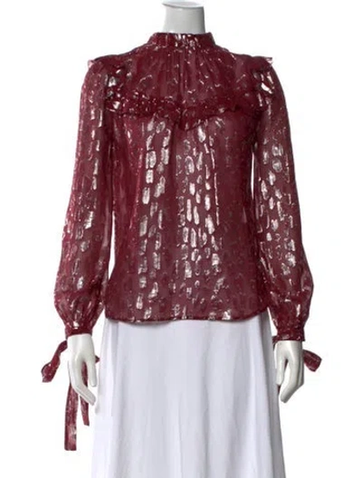 Pre-owned Veronica Beard Silk Printed Blouse