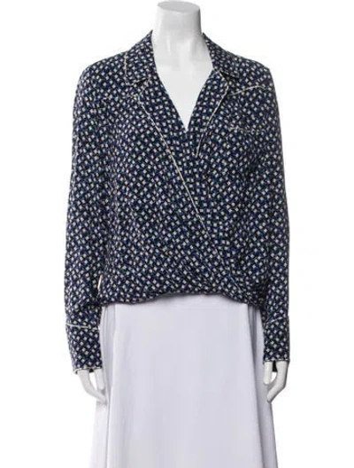 Pre-owned Veronica Beard Silk Printed Blouse In Multi