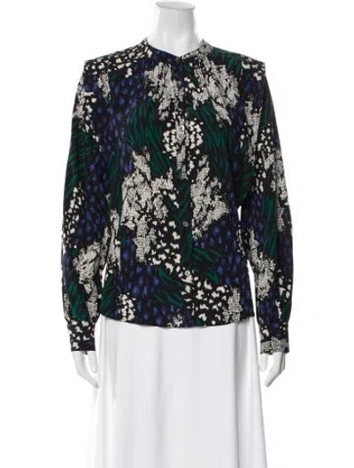 Pre-owned Veronica Beard Silk Printed Blouse In Multi