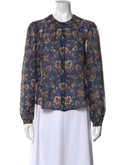 Pre-owned Veronica Beard Silk Printed Blouse In Multi