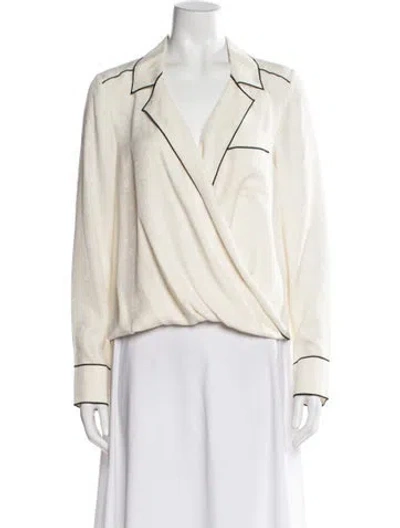 Pre-owned Veronica Beard Silk Printed Blouse In Neutral