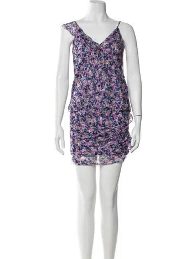 Pre-owned Veronica Beard Silk Printed Skirt Set In Purple