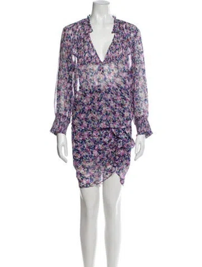 Pre-owned Veronica Beard Silk Printed Skirt Set In Purple