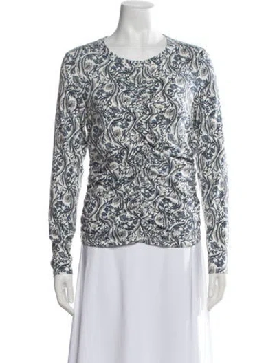 Pre-owned Veronica Beard Silk Printed Sweatshirt In Blue