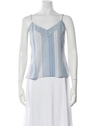 Pre-owned Veronica Beard Silk Printed Top In Blue