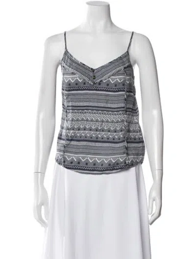 Pre-owned Veronica Beard Silk Printed Top In Blue