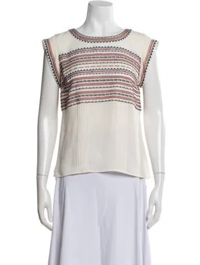 Pre-owned Veronica Beard Silk Printed Top In Multi