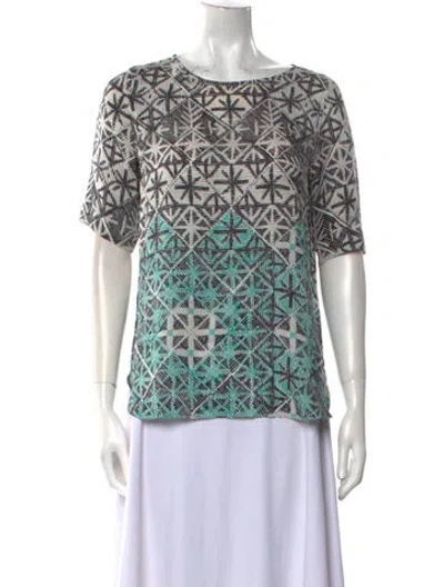 Pre-owned Veronica Beard Silk Printed T-shirt W/ Tags In White