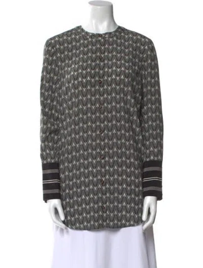 Pre-owned Veronica Beard Silk Printed Tunic In Black