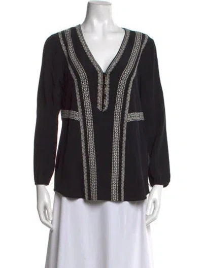 Pre-owned Veronica Beard Silk Printed Tunic In Black