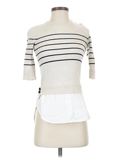 Pre-owned Veronica Beard Silk Pullover Sweater In Ivory