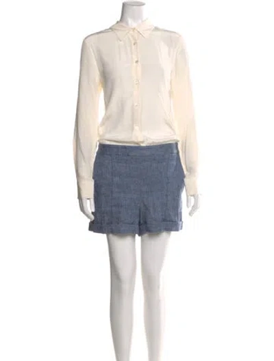 Pre-owned Veronica Beard Silk Romper In Neutral