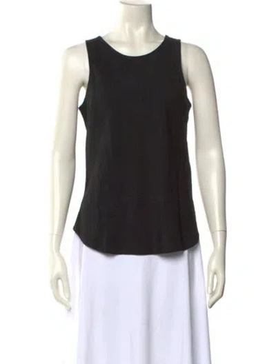 Pre-owned Veronica Beard Silk Scoop Neck Top In Black
