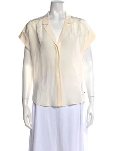 Pre-owned Veronica Beard Silk Short Sleeve Blouse W/ Tags In White