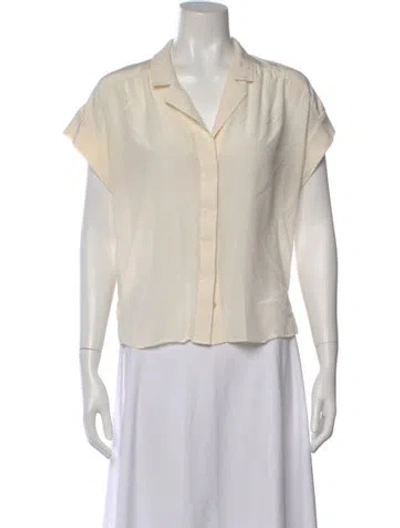 Pre-owned Veronica Beard Silk Short Sleeve Top In Neutral