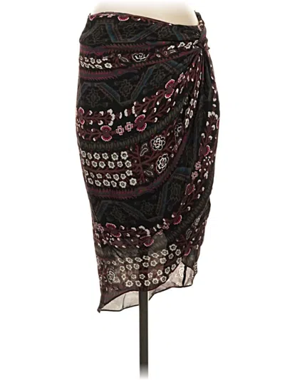 Pre-owned Veronica Beard Silk Skirt In Burgundy