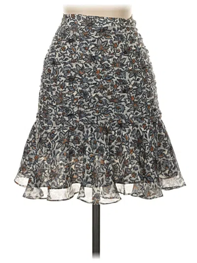 Pre-owned Veronica Beard Silk Skirt In Gray