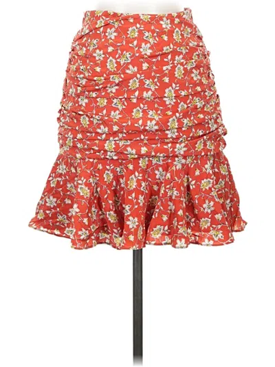 Pre-owned Veronica Beard Silk Skirt In Red