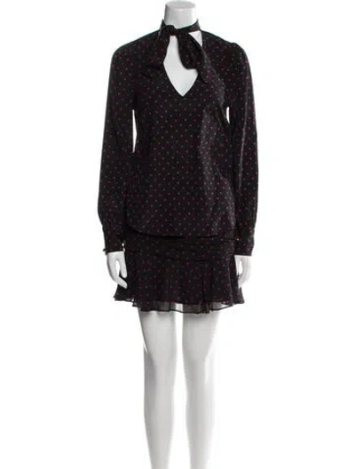 Pre-owned Veronica Beard Silk Skirt Set In Black