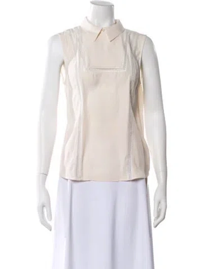 Pre-owned Veronica Beard Silk Sleeveless Blouse In Neutral