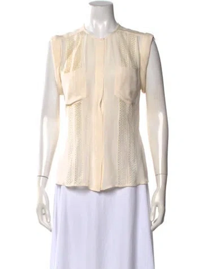 Pre-owned Veronica Beard Silk Sleeveless Blouse In Neutrals
