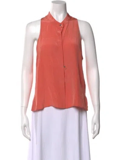 Pre-owned Veronica Beard Silk Sleeveless Blouse In Orange