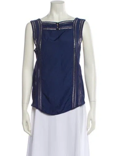 Pre-owned Veronica Beard Silk Square Neckline Blouse In Multi