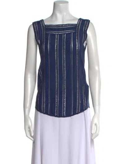 Pre-owned Veronica Beard Silk Striped Blouse In Blue