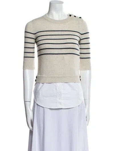 Pre-owned Veronica Beard Silk Striped Sweater