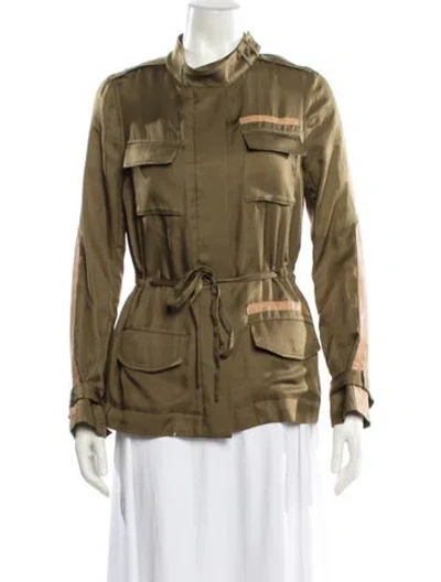 Pre-owned Veronica Beard Silk Utility Jacket In Green