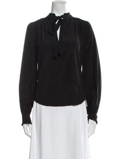 Pre-owned Veronica Beard Silk V-neck Blouse In Black