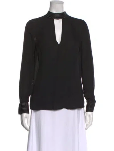 Pre-owned Veronica Beard Silk V-neck Blouse In Black