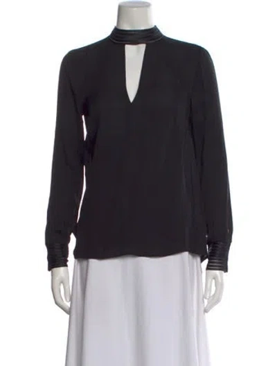 Pre-owned Veronica Beard Silk V-neck Blouse In Black
