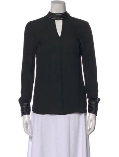 Pre-owned Veronica Beard Silk V-neck Blouse In Black