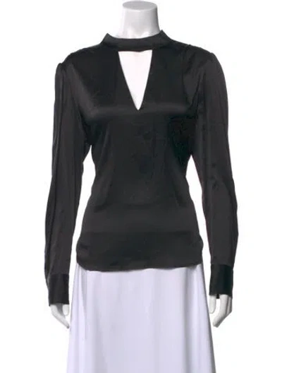 Pre-owned Veronica Beard Silk V-neck Blouse In Black
