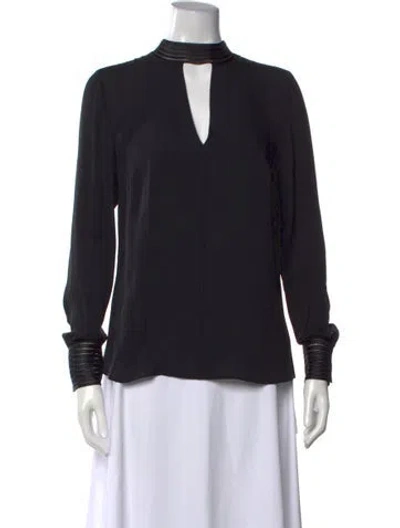 Pre-owned Veronica Beard Silk V-neck Blouse In Black