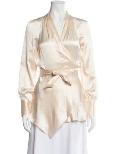 Pre-owned Veronica Beard Silk V-neck Blouse In Multi