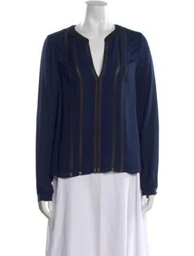 Pre-owned Veronica Beard Silk V-neck Blouse In Multi