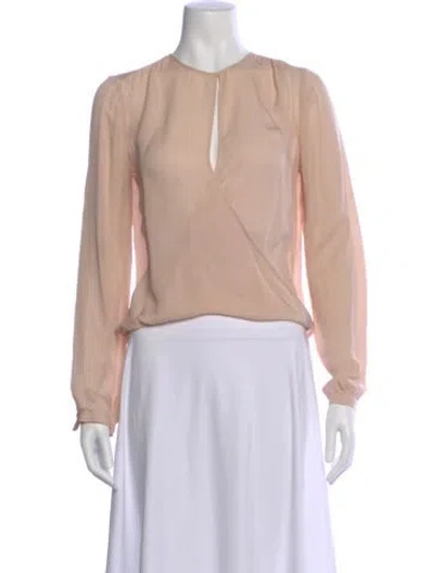 Pre-owned Veronica Beard Silk V-neck Blouse In Pink