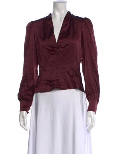 Pre-owned Veronica Beard Silk V-neck Blouse In Purple