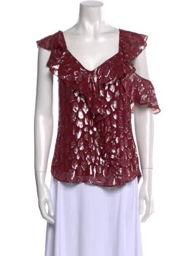 Pre-owned Veronica Beard Silk V-neck Blouse W/ Tags